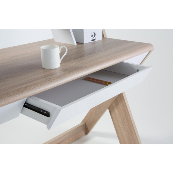Aspen Light Oak Writing Desk with drawer